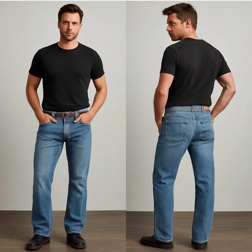 TOMMY HILFIGER 🔵⚪🔴 Men’s Vintage Bootcut Jeans 36x32 Classic Denim
